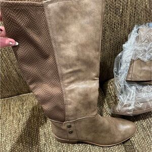 BareTraps Tan Over the Knee Boots